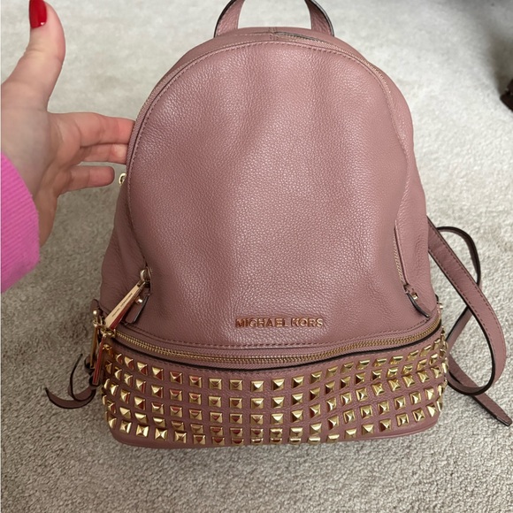 Michael Kors Handbags - Michael Kors Pink Studded Backpack